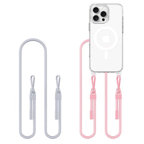 ⁨Etui IPHONE 16 PRO Tech-Protect Flexair Chain MagSafe Grey & Pink transparentne⁩ w sklepie Wasserman.eu