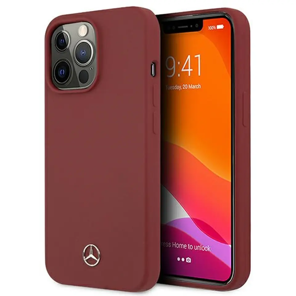 ⁨Mercedes MEHCP13LSILRE iPhone 13 Pro / 13 6.1" red/red hardcase Silicone Line⁩ at Wasserman.eu