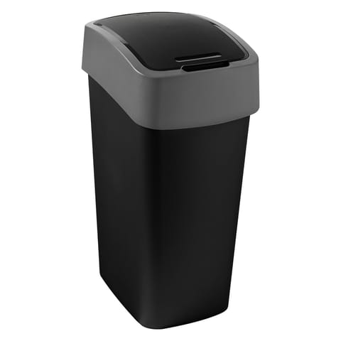 ⁨Kosz na śmieci FLIP BIN 45L czarno-srebrny⁩ w sklepie Wasserman.eu