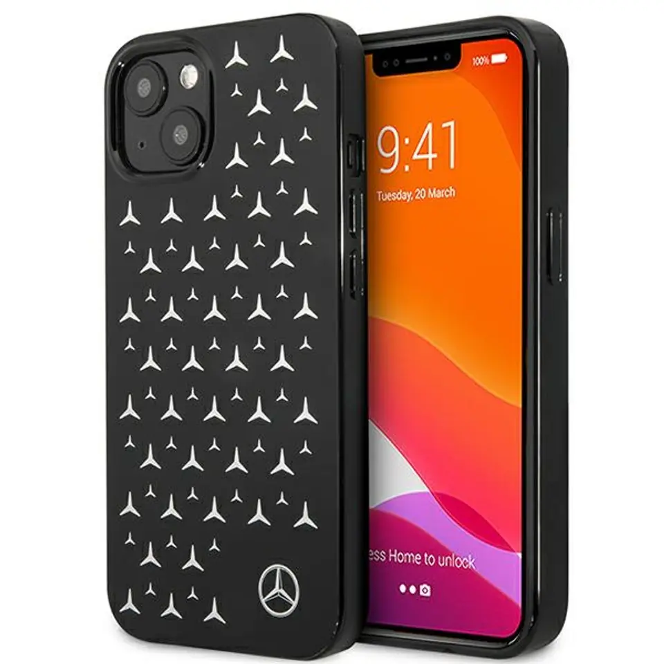 ⁨Mercedes MEHCP13MESPBK iPhone 13 6,1" czarny/black hardcase Silver Stars Pattern⁩ w sklepie Wasserman.eu