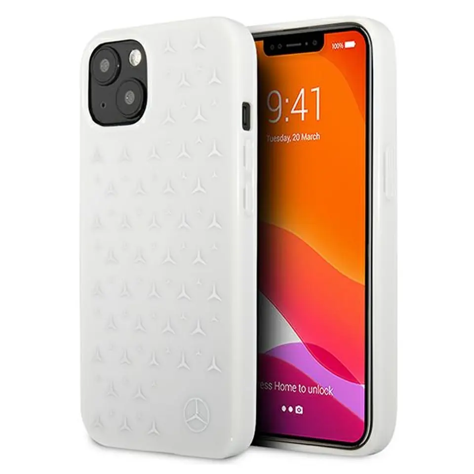 ⁨Mercedes MEHCP13MESPWH iPhone 13 6.1" white/white hardcase Silver Stars Pattern⁩ at Wasserman.eu