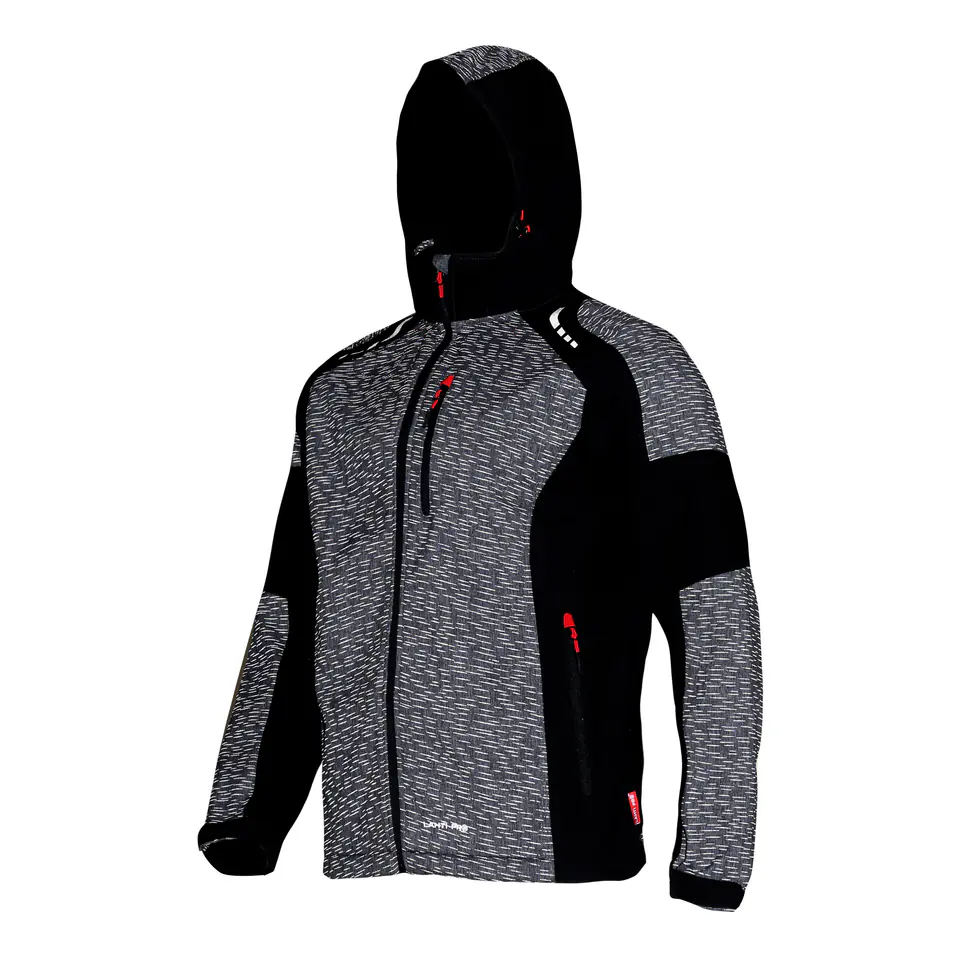 ⁨Kurtka softshell z kapt. szar.-czar.-czerw., "2xl",ce, lahti⁩ w sklepie Wasserman.eu