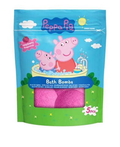 ⁨KIDS Świnka Peppa Kule do kąpieli - Raspberry (malina) 1 op.-5x50 g⁩ w sklepie Wasserman.eu