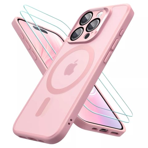 ⁨3w1 Zestaw Etui Hybrydowe + Szkło do Apple iPhone 16 Pro Max obudowa ochronna Hybrydowe MagSafe z ochroną obiektywu case + 2x Szkło hartowane ochronne na telefon Alogy 3in1 Case Pack Różowe⁩ w sklepie Wasserman.eu