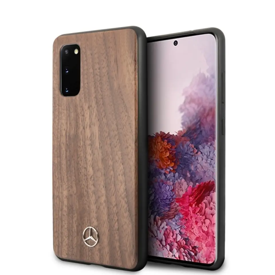 ⁨Mercedes MEHCS62VWOLB S20 G980 hard case brązowy/brown Wood Line Walnut⁩ w sklepie Wasserman.eu