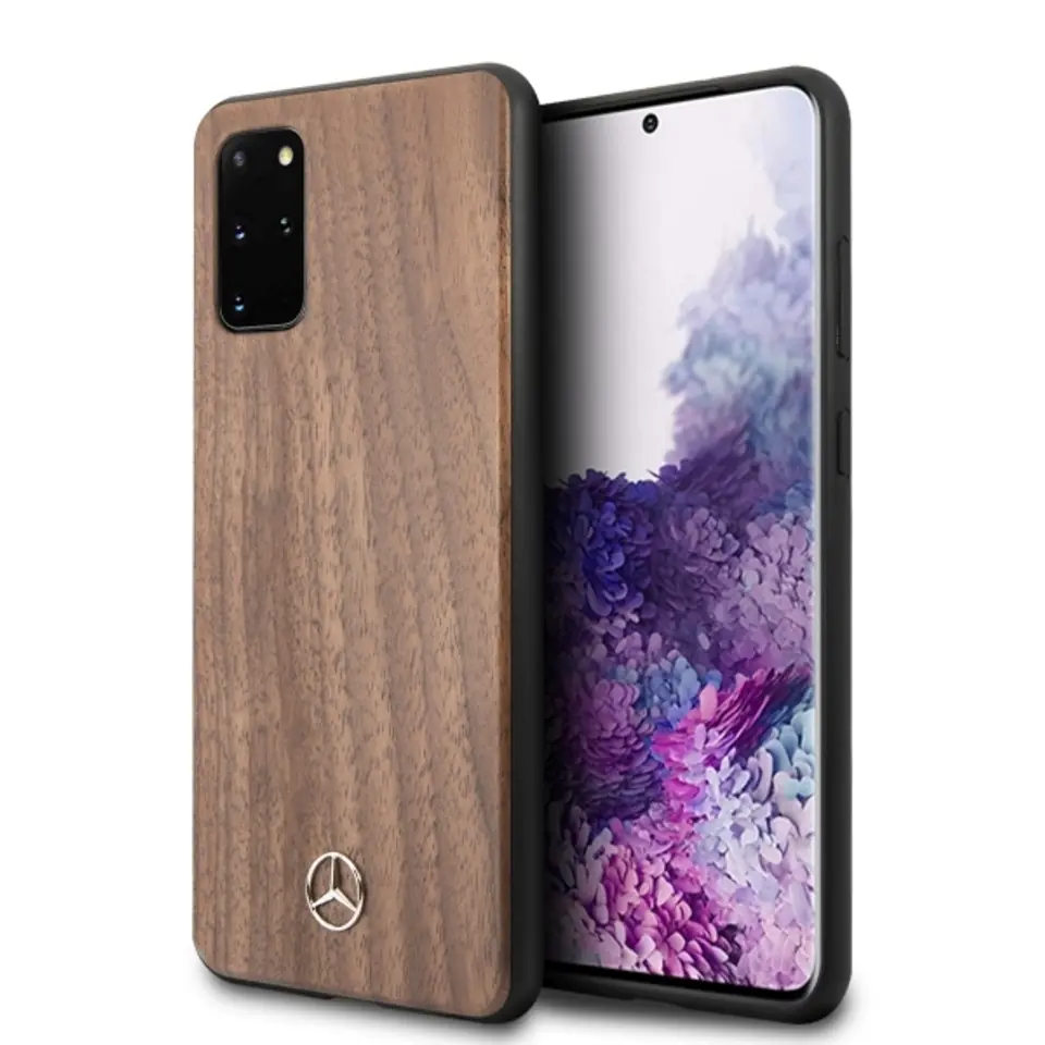 ⁨Mercedes MEHCS67VWOLB S20+ G985 hard case brązowy/brown Wood Line Walnut⁩ w sklepie Wasserman.eu