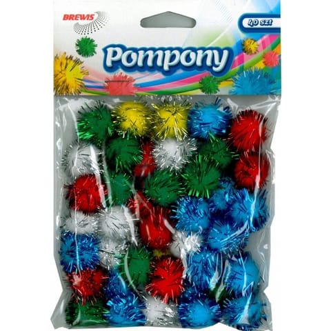 ⁨Pompony metaliczne 2cm mix POM21 (40 sztuk) BREWIS⁩ w sklepie Wasserman.eu