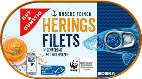 ⁨G&G Herring Fillets in Mustard Sauce 200 g⁩ at Wasserman.eu