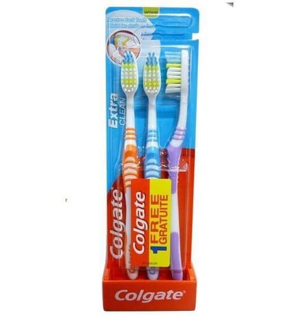 ⁨Colgate Extra Clean Szczoteczka Średnia 3 szt.⁩ w sklepie Wasserman.eu