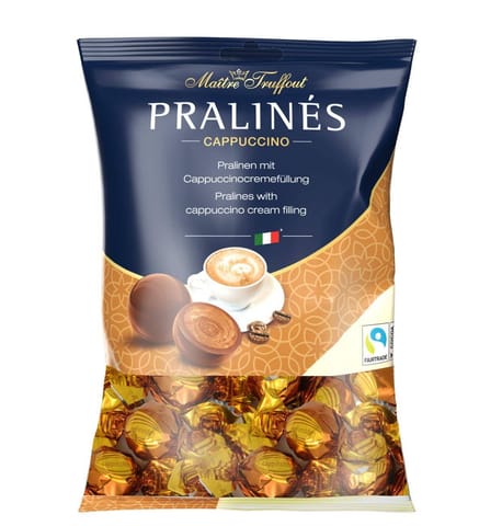 ⁨MaitreTruffout Milk Chocolate Pralines with Cappuccino Cream 125 g⁩ at Wasserman.eu