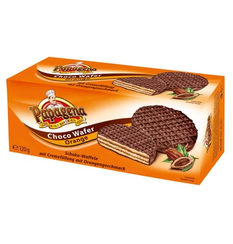 ⁨Papagena Orange Wafers in Dark Chocolate 120 g⁩ at Wasserman.eu