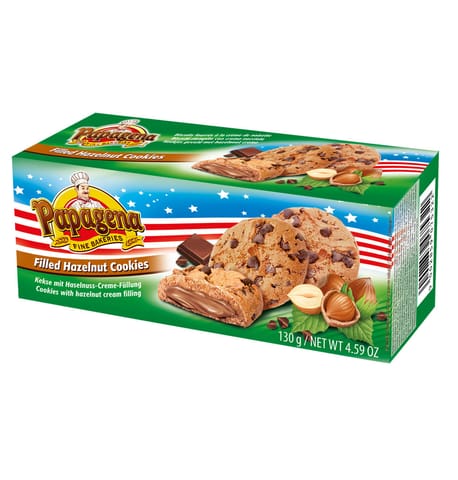 ⁨Papagena Choco Chip Cookies with Peanut Cream and Nuts 130 g⁩ at Wasserman.eu