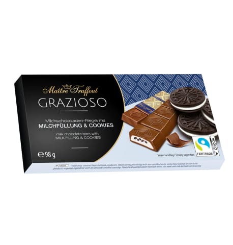 ⁨MaitreTruffout Grazioso Chocolates with Oreo Filling 98 g⁩ at Wasserman.eu