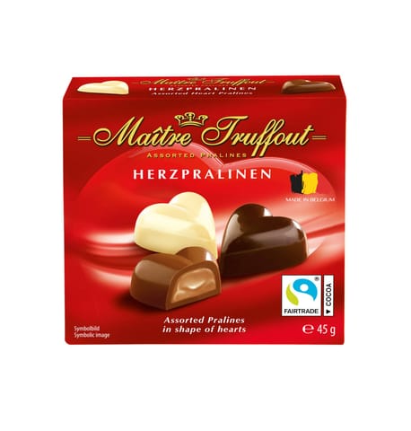 ⁨MaitreTruffout Herzpralinen Belgian Pralines 45 g⁩ at Wasserman.eu