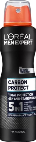 ⁨L'Oreal Carbon Protect 5 in 1 Antitranspirant Spray 150 ml⁩ w sklepie Wasserman.eu