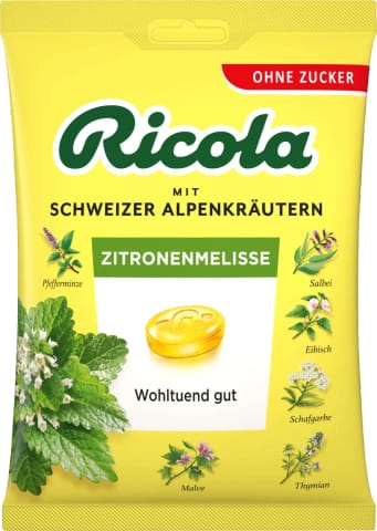 Ricola Alpenkräuter Zitronenmelisse Cukierki bez Cukru 75 g w sklepie Wasserman.eu