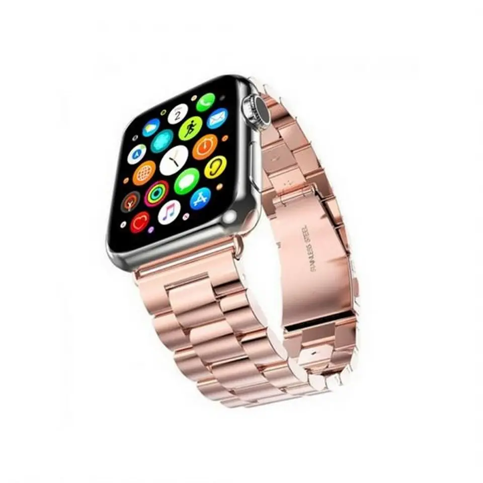 ⁨Mercury pasek Metal Apple Watch 42/44/45 mm różowo złoty/pink gold⁩ w sklepie Wasserman.eu