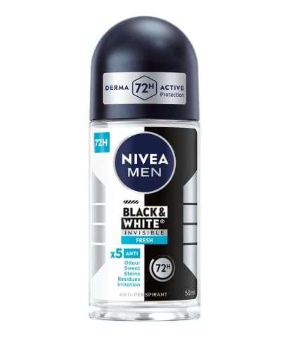 ⁨Nivea Men Black&White Invisible  Fresh Antyperspirant Roll-On 50 ml⁩ w sklepie Wasserman.eu