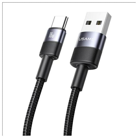 ⁨USAMS Kabel USB-A na USB-C 3A 1,2m        Aluminum Alloy Data Cable SY Series SJ718USB01 (US-SJ718)⁩ w sklepie Wasserman.eu