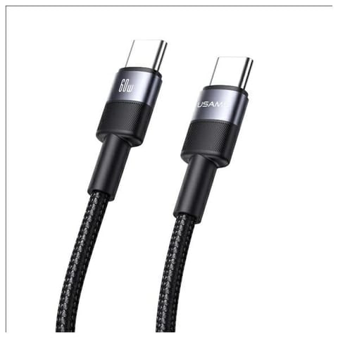 ⁨USAMS Kabel USB-C na USB-C 60W 1.2m       Aluminum Alloy Data Cable SY Series SJ724USB01 (US-SJ724)⁩ w sklepie Wasserman.eu