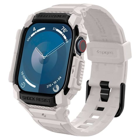 Pasek do APPLE WATCH 10 (46MM) Spigen Rugged Armor ”Pro” Dune Beige białe w sklepie Wasserman.eu