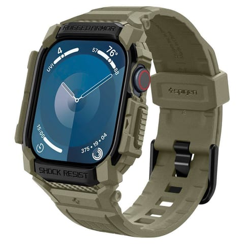 Pasek do APPLE WATCH 10 (46MM) Spigen Rugged Armor ”Pro” Vintage Khaki zielone w sklepie Wasserman.eu