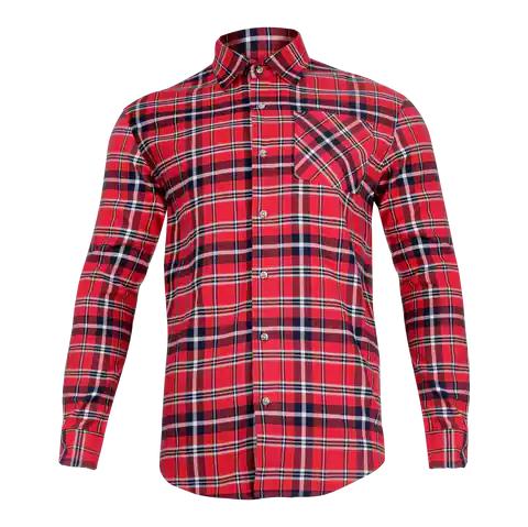 ⁨Flannel shirt red-navy blue., 170g/m2, "3xl", ce, lahti⁩ at Wasserman.eu