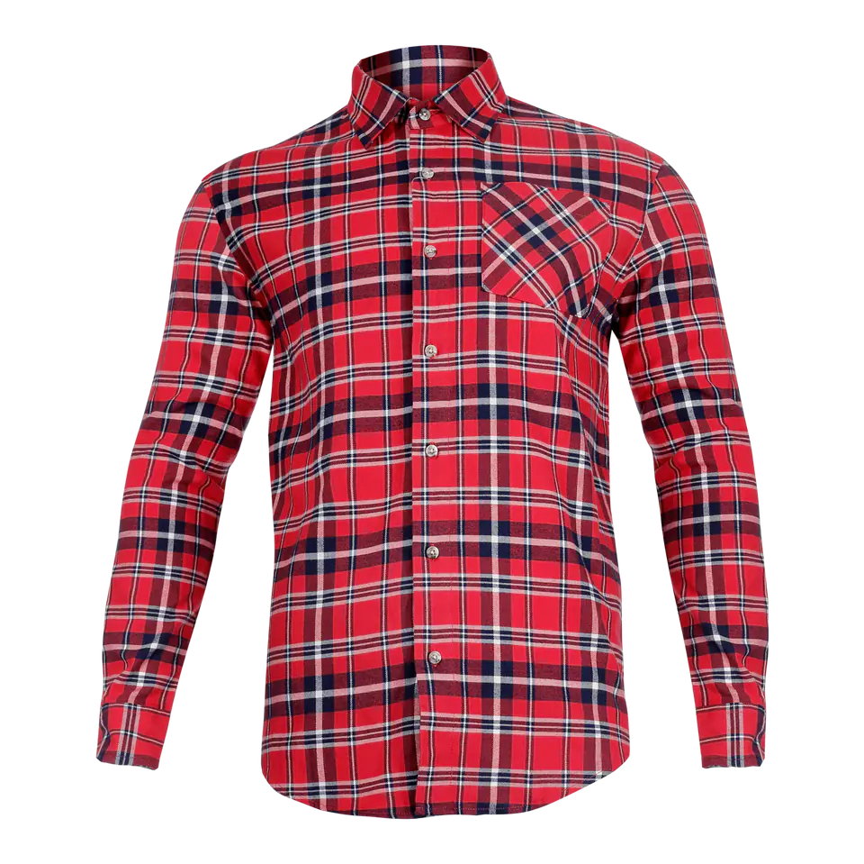 ⁨Flannel shirt red-navy blue., 170g/m2, "3xl", ce, lahti⁩ at Wasserman.eu