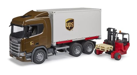 ⁨Pojazdy Scania Super 560R Kontener UPS z wózkiem widłowym⁩ w sklepie Wasserman.eu