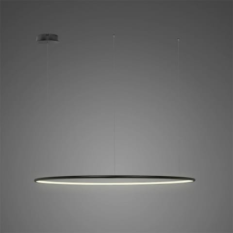 ⁨Lampa wisząca Ledowe Okręgi No.1 CO 100cm 3k czarna ściemnialna (Barwa światła delikatnie ciepła, Kierunek padania światła do wewnątrz, Kolor Czarny, Możliwość ściemniania tak)⁩ w sklepie Wasserman.eu