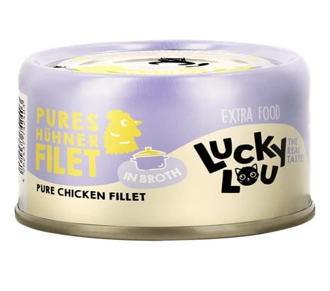⁨Lucky Lou Extrafood Kurczak w bulionie puszka 70g⁩ w sklepie Wasserman.eu