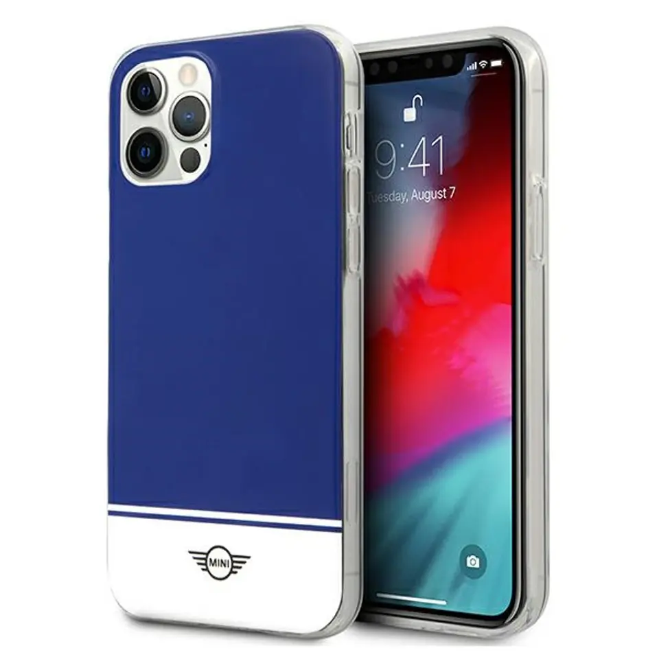 ⁨Mini MIHCP12LPCUBINA iPhone 12 Pro Max 6,7" granatowy/navy hard case Stripe Collection⁩ w sklepie Wasserman.eu