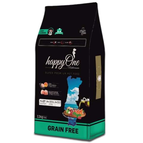 happyOne Grain-Free Mediterraneum Light & Senior dla psich seniorów SUPER PREMIUM 12KG w sklepie Wasserman.eu