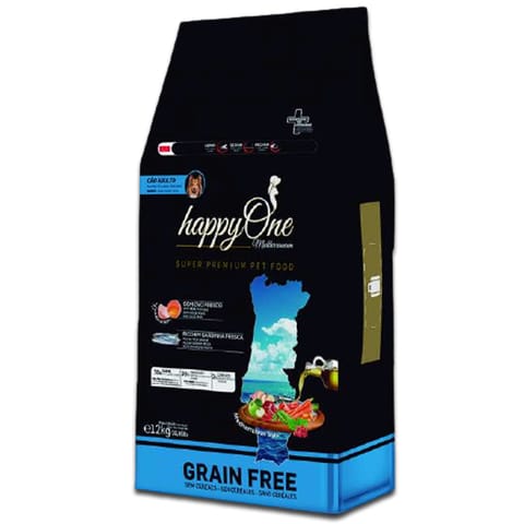 ⁨happyOne Mediterraneum Adult Dog bogata w sardynki 12 kg⁩ w sklepie Wasserman.eu