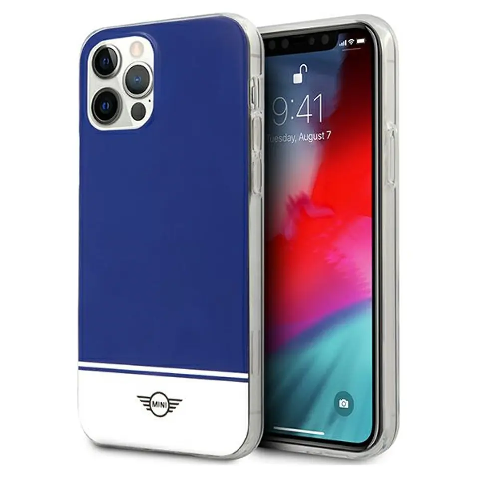 ⁨Mini MIHCP12MPCUBINA iPhone 12/12 Pro 6,1" granatowy/navy hard case Stripe Collection⁩ w sklepie Wasserman.eu