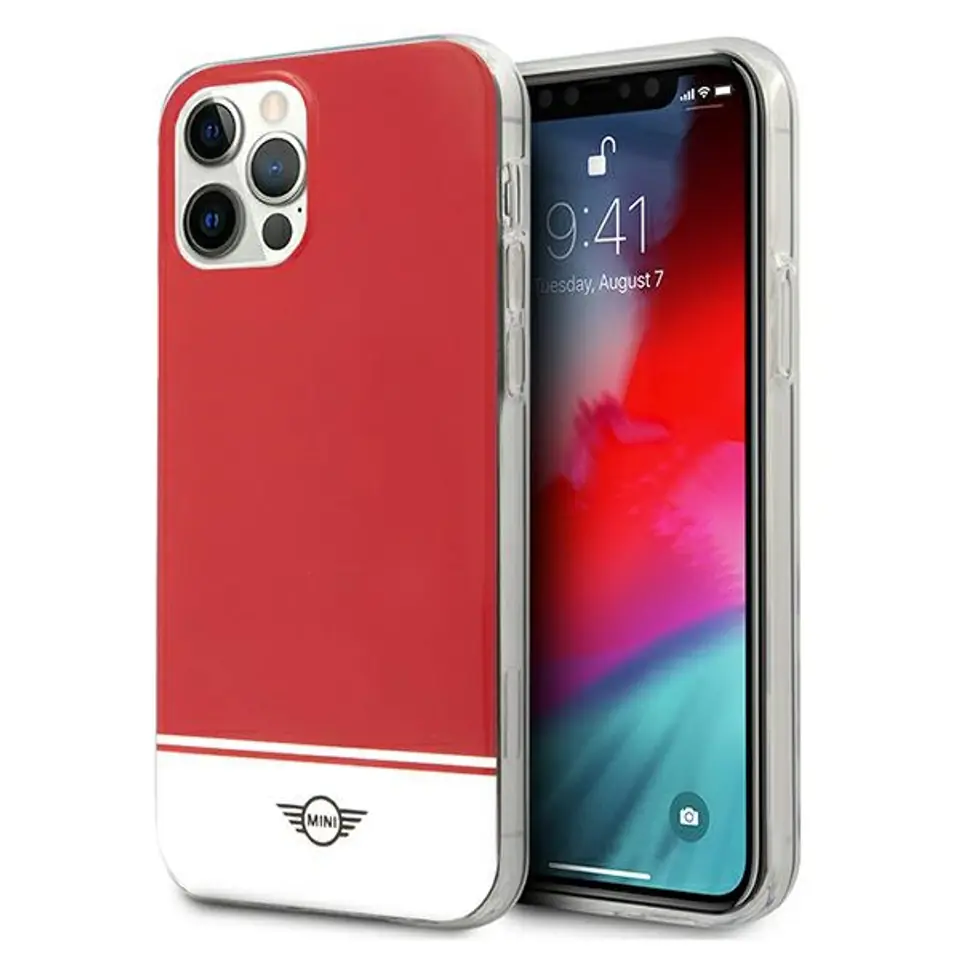 ⁨Mini MIHCP12MPCUBIRE iPhone 12/12 Pro 6,1" czerwony/red hard case Stripe Collection⁩ w sklepie Wasserman.eu