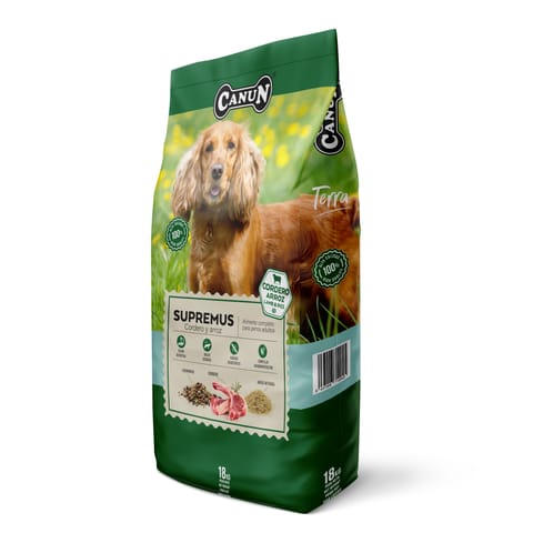 ⁨Canun Terra Supremus z dodatkiem jagnięciną 18 kg karma dla psów dorosłych - właściwości odkażające⁩ w sklepie Wasserman.eu