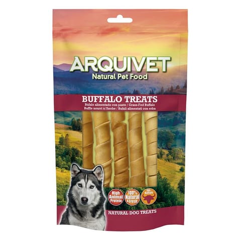 ⁨ARQUIVET BUFFALO Spirale ze skóry bawoła z kolagenem - 12cm - 5szt - 100g⁩ w sklepie Wasserman.eu