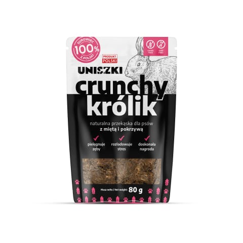 ⁨UNISZKI Crunchy królik - Mięta Pokrzywa 80g⁩ w sklepie Wasserman.eu