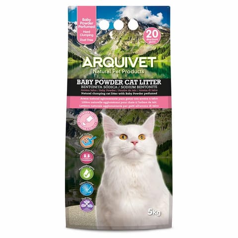 ⁨[W] ARQUIVET Żwirek bentonitowy zbrylający BABY POWDER 5 kg⁩ w sklepie Wasserman.eu