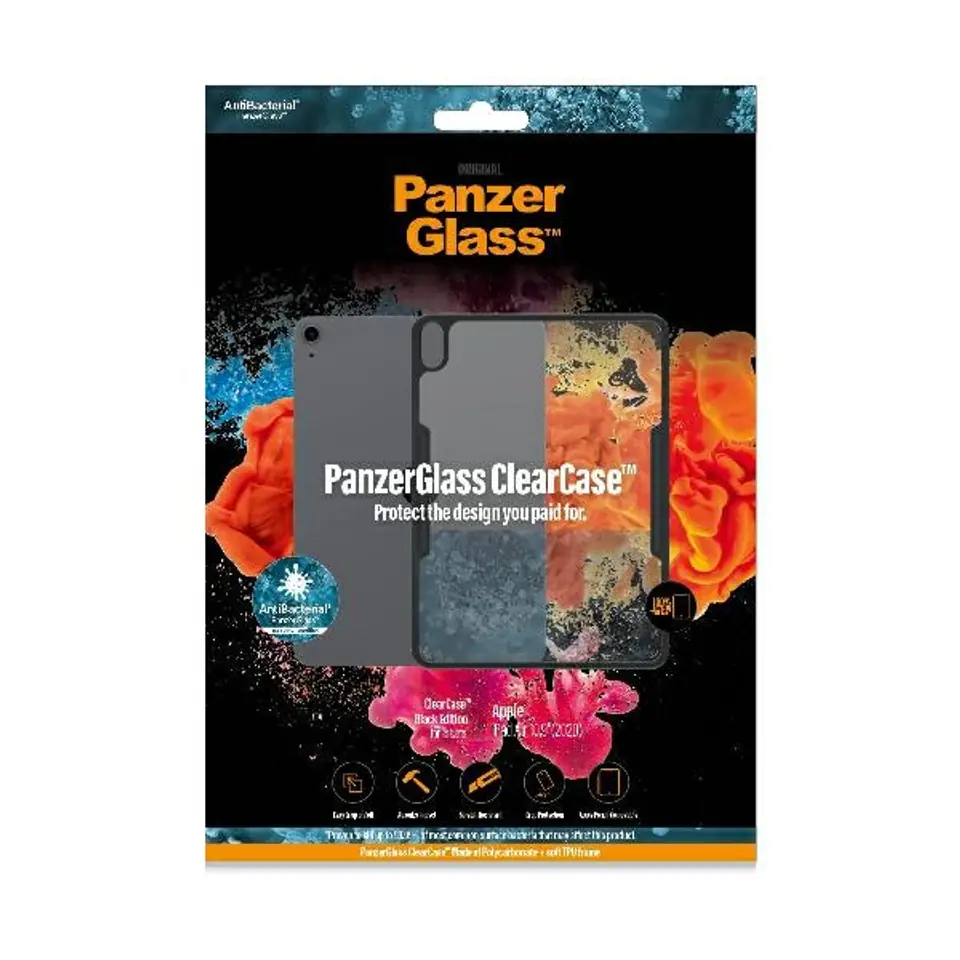 ⁨PanzerGlass ClearCase iPad 10.9" 2020 10.5" anttibacterial black/black⁩ at Wasserman.eu