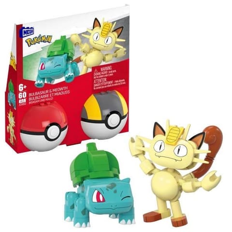 ⁨Mega Pokemon Pokeball Bulbazaur i Meowth JCR82⁩ w sklepie Wasserman.eu