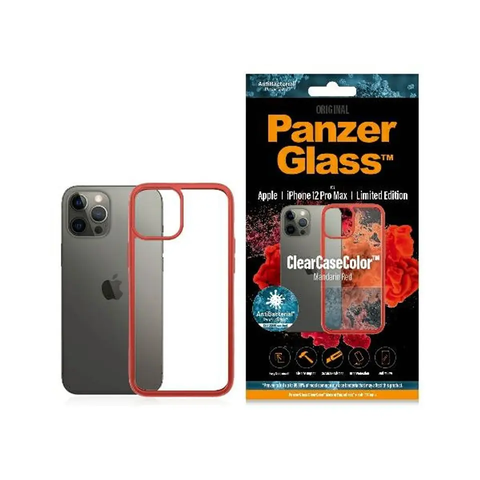 ⁨PanzerGlass ClearCase iPhone 12 Pro Max Mandarin Red AB⁩ at Wasserman.eu