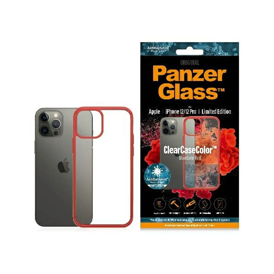 ⁨PanzerGlass ClearCase iPhone 12/12 Pro Mandarin Red AB⁩ at Wasserman.eu