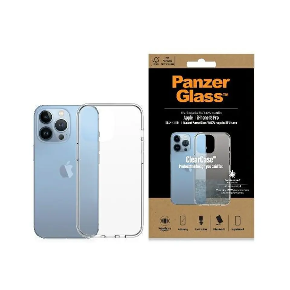 ⁨PanzerGlass ClearCase iPhone 13 Pro 6.1" Antibacterial Military grade clear 0322⁩ at Wasserman.eu
