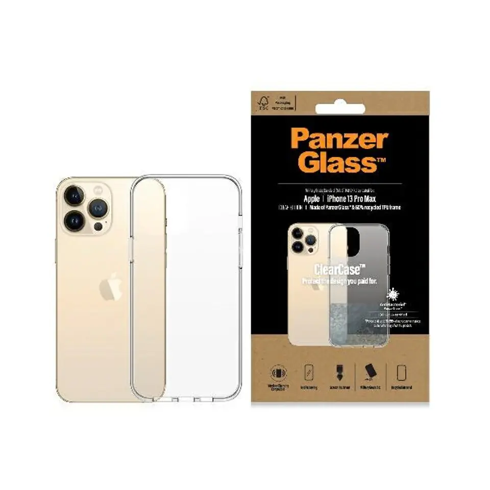⁨PanzerGlass ClearCase iPhone 13 Pro Max 6.7" Antibacterial Military grade clear 0314⁩ at Wasserman.eu