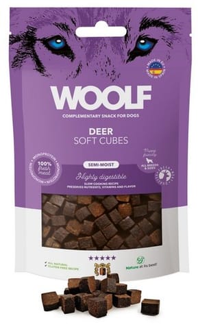 ⁨Woolf Soft Cubes Monoprotein Deer 100g⁩ w sklepie Wasserman.eu