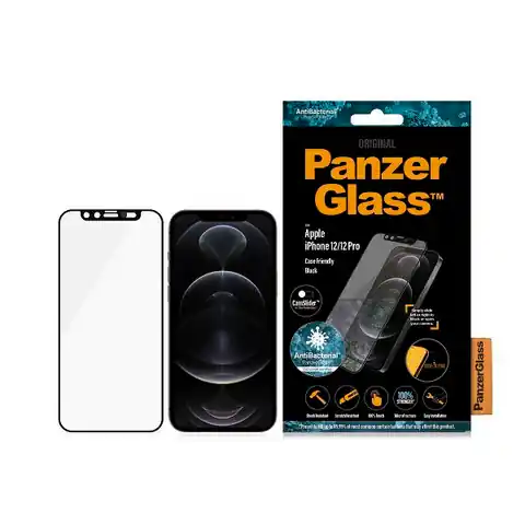 ⁨PanzerGlass E2E Microfracture iPhone 12/ 12 Pro CamSlider Case Friendly AntiBacterial czarny/black⁩ w sklepie Wasserman.eu