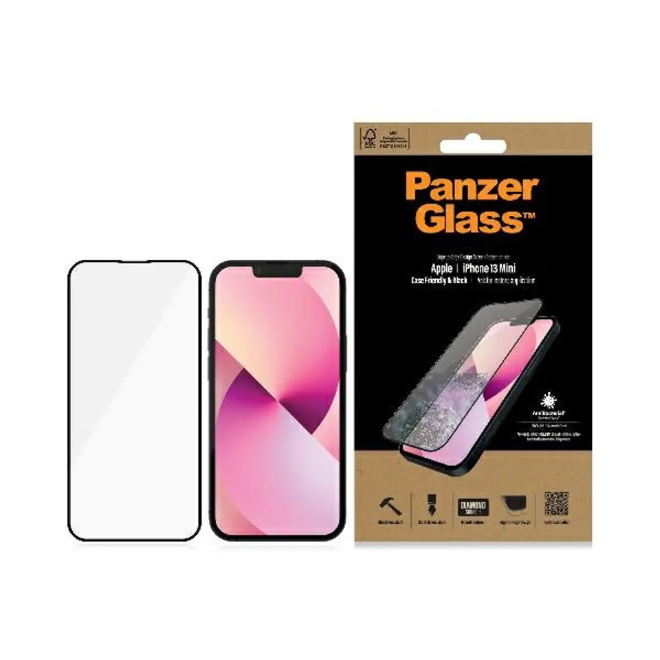 ⁨PanzerGlass E2E Privacy iPhone 13 Mini 5.4" Case Friendly Microfracture AntiBacterial black/black ProP2744⁩ at Wasserman.eu