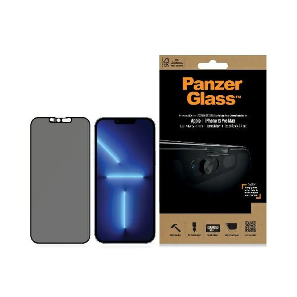 ⁨PanzerGlass E2E Microfracture iPhone 13 Pro Max 6.7" Case Friendly CamSlider Privacy Antibacterial black/black P2749⁩ at Wasserman.eu